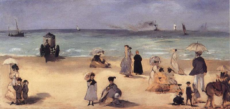 Edouard Manet On the Beach,Boulogne-sur-Mer oil painting picture